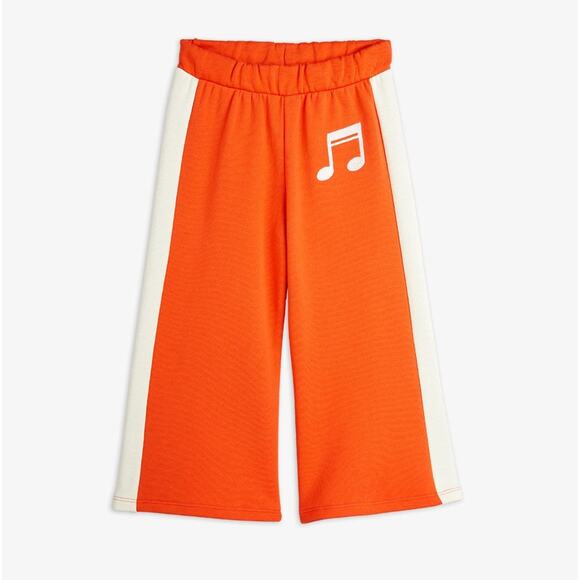 New Mini Rodini Unisex Orange Music Note Sweatpants - 7-9 years - Picture 1 of 6